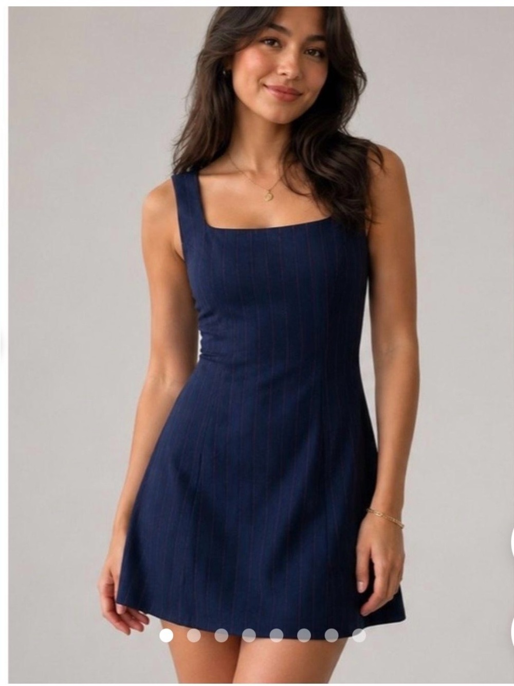 French Connection Navy Square-Neck Mini Dress